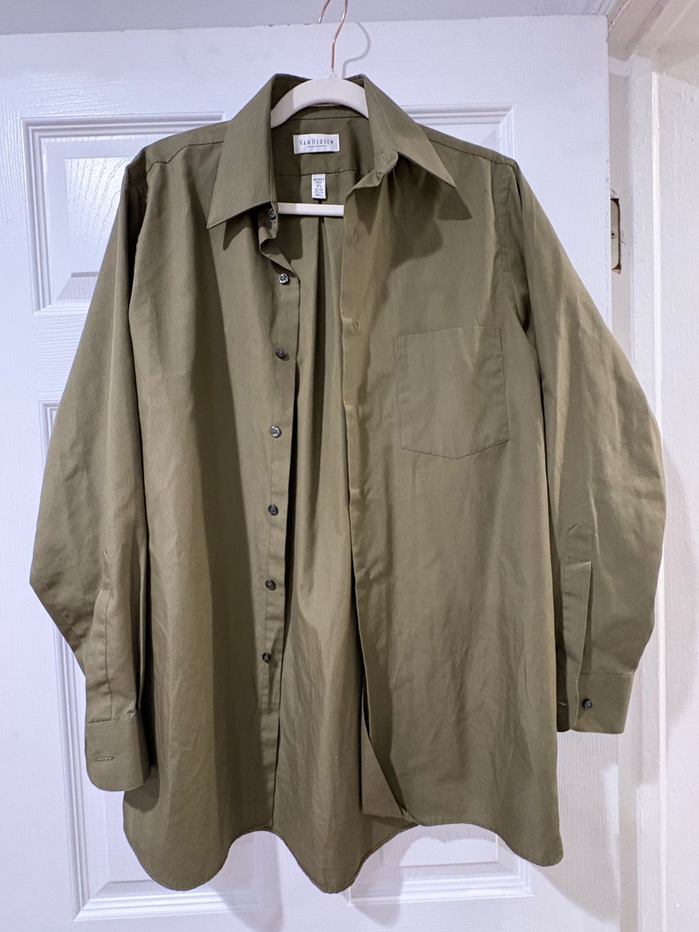 Van Heusen Olive Green Button-Up Shirt